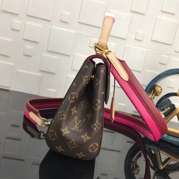 Louis Vuitton CLUNY BB Monogram Handbag M42738 Fuchsia/Bordeaux Red